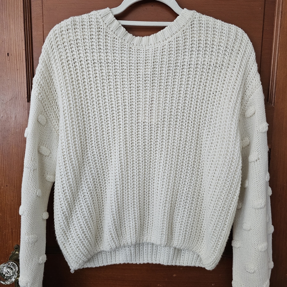 Jessica Simpson Cream Textured Knit Sweater